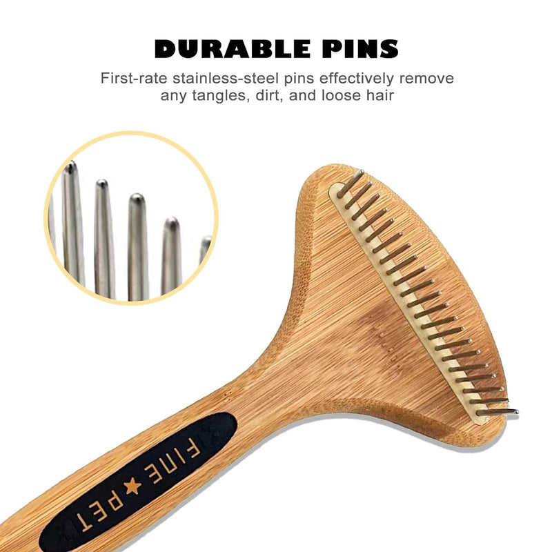 Grooming Rake with Teeth, Pets Shedding, Dematting and Grooming Tool for Dogs and Cats with All Hair Types, Remove Loose Hair, Fur, Undercoat, Mats, Tangled Hair, Knots