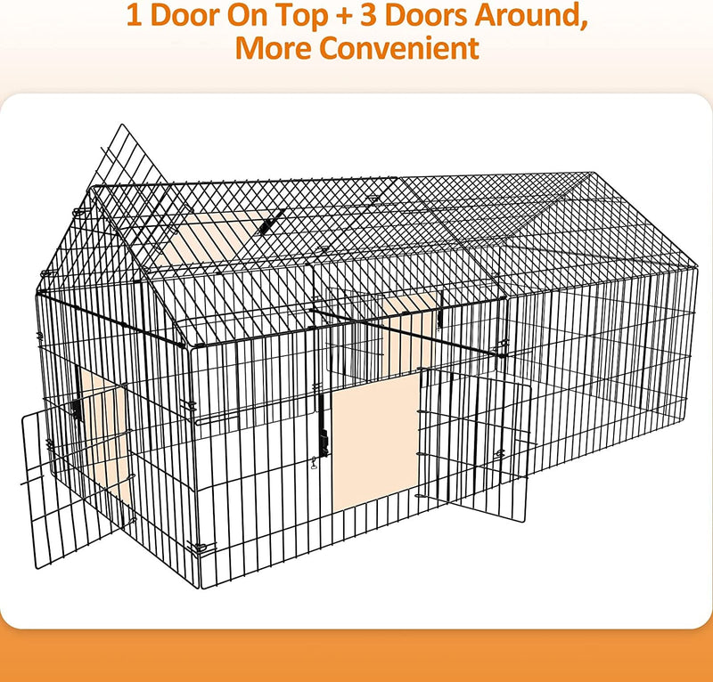 Metal Chicken Coop with Cover - 86x40x39