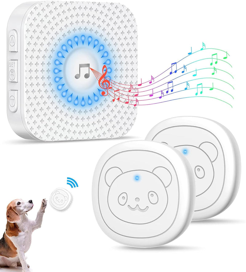 Wireless Dog Doorbells for Potty Training - LED Flash 1000 Ft Range 55 Melodies Waterproof