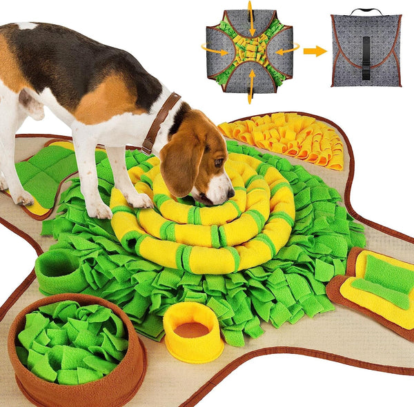 HOPET Snuffle Mat for Dogs - Interactive Puzzle Dog Food Mat Durable  Easy to Clean 283X283Inch