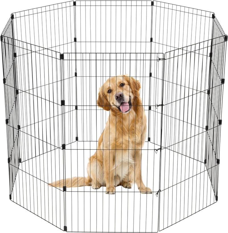 IRIS USA 24 Exercise 4-Panel Pet Playpen Black