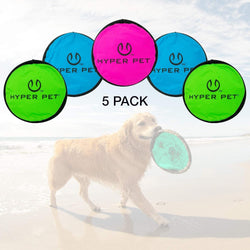 Hyper Pet Flippy Flopper 9" Flying Disc Soft Dog Toy, Floats in Water & Safe on Teeth, for All Breeds, Pack of 2 (Colors May Vary)