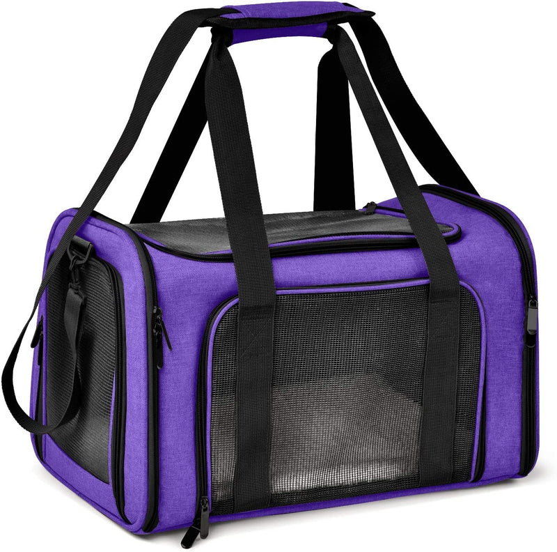 Henkelion Pet Carrier - TSA Airline Approved Soft Sided Travel Carrier for SmallMedium Cats  Dogs Up to 15 lbs - Collapsible  Grey