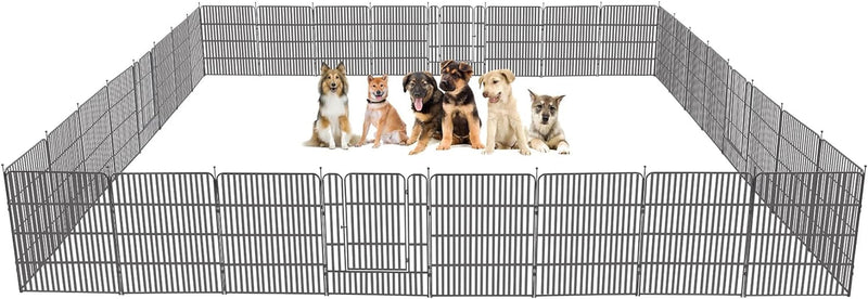 Metal Dog Playpen 8 Panel Exercise Pen for SmallMedium Dogs - 32 Height Door OutdoorIndoor Black