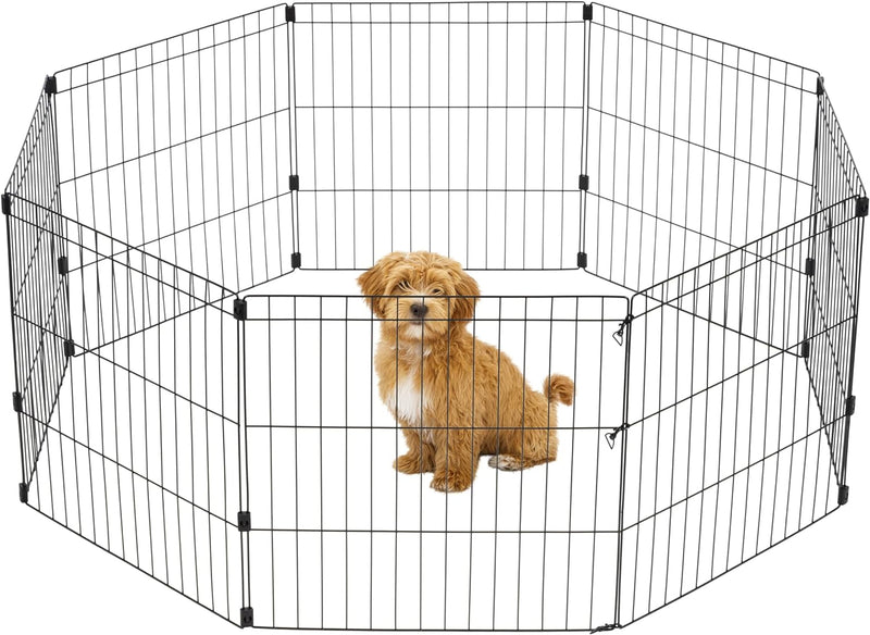 IRIS USA 24 Exercise 4-Panel Pet Playpen Black