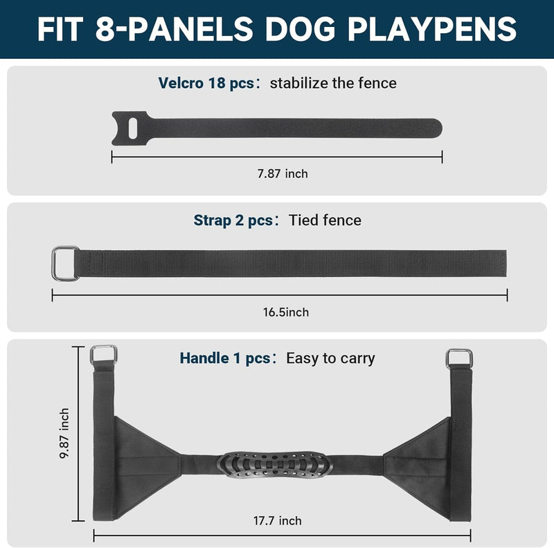 32 Heavy Duty Dog Playpen - IndoorOutdoor Use - 8 Panels - 32 Height - for Puppies and Small Dogs