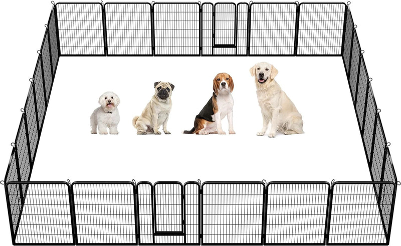 16-Panel Foldable Dog Playpen - Outdoor Fence for Various Animals - Durable 32x32 Inches