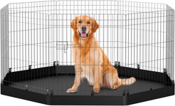 Metal Dog Playpen with Cover  Bottom Pad - 8 Panels 30H - SmallMedium Pets