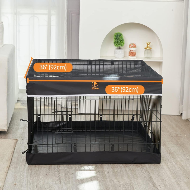 charFoldable Metal Pet Playpen with Door  Top Cover - 36W x 24H - IndoorOutdoor Use