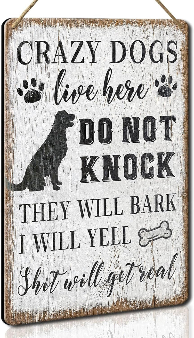 Do Not Disturb Signs for Home - Funny Dog Doorbell  Sleeping Signs 12x8 inches