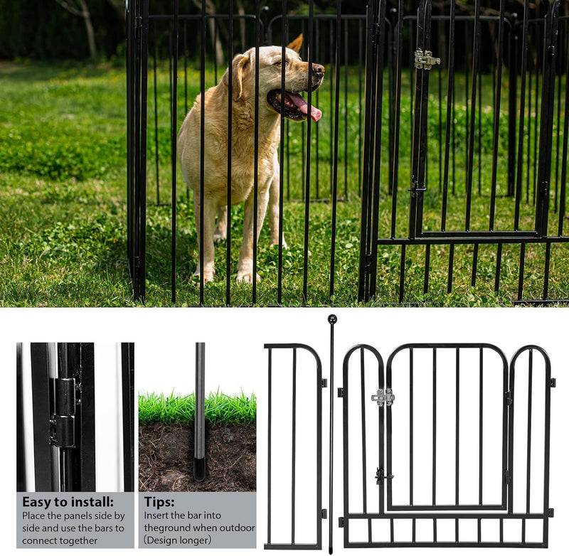 40 Dog Fence Puppy Playpen IndoorOutdoor Heavy Duty 12-Panel Pet Pen