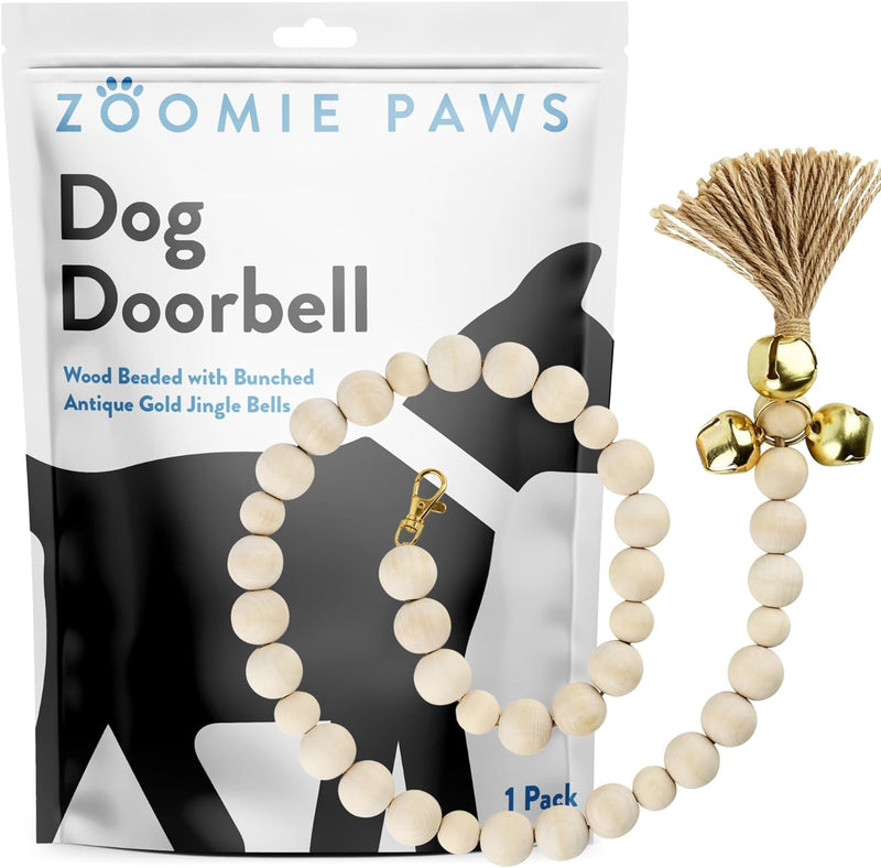 Pet Training Dog Door Bells - Decorative Puppy Potty Training Accessories 1 Pack Gold