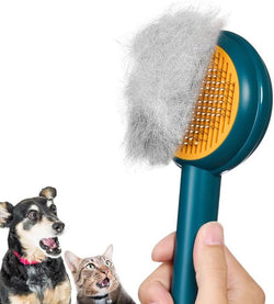 HICC GROOM! Pet Grooming Brush for Cats and Dogs, Self-Cleaning Sliker Brush for Removes Mats, Tangles, and Loose Hair, Shedding Brush for Short or Long Haired Cats/Dogs (Donut)