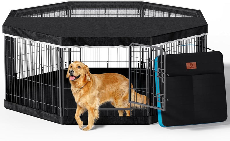 Octagonal Dog Playpen Top Cover - Fits 8 Panels 24 Inch Width Metal Fence No Playpen Included