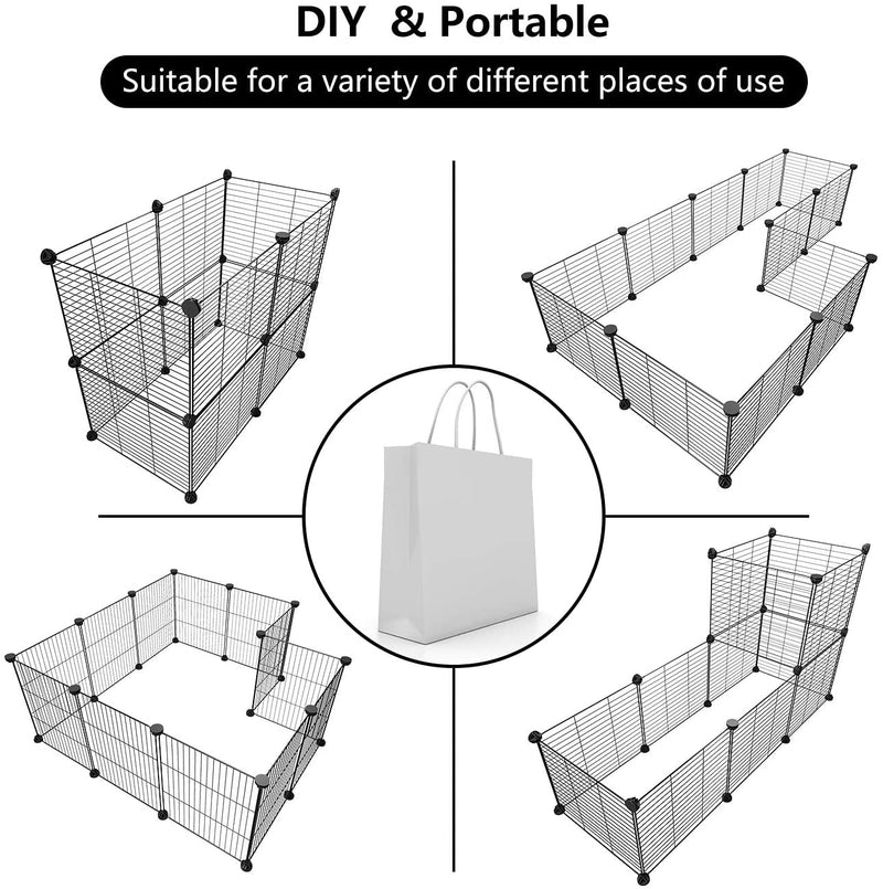 Tespo Pet Playpen - Small Animal Cage Indoor  Portable Fence for Small Animals 12 Panels