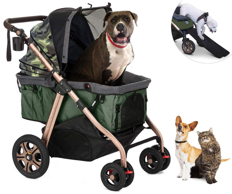 HPZ Pet Rover Titan-HD Premium Pet Stroller with Ramp and 100lb Capacity - Black