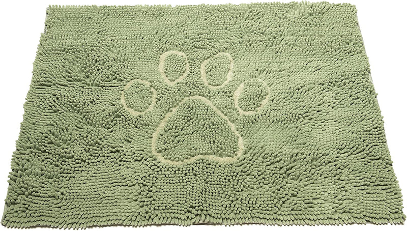 Microfiber Dog Paw Mud Mat - Absorbent Pet Mat with Non-Slip Backing Machine Washable  Large Grey