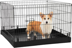 charFoldable Metal Pet Playpen with Door  Top Cover - 36W x 24H - IndoorOutdoor Use