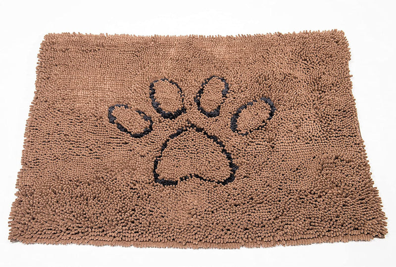 Microfiber Dog Paw Mud Mat - Absorbent Pet Mat with Non-Slip Backing Machine Washable  Large Grey