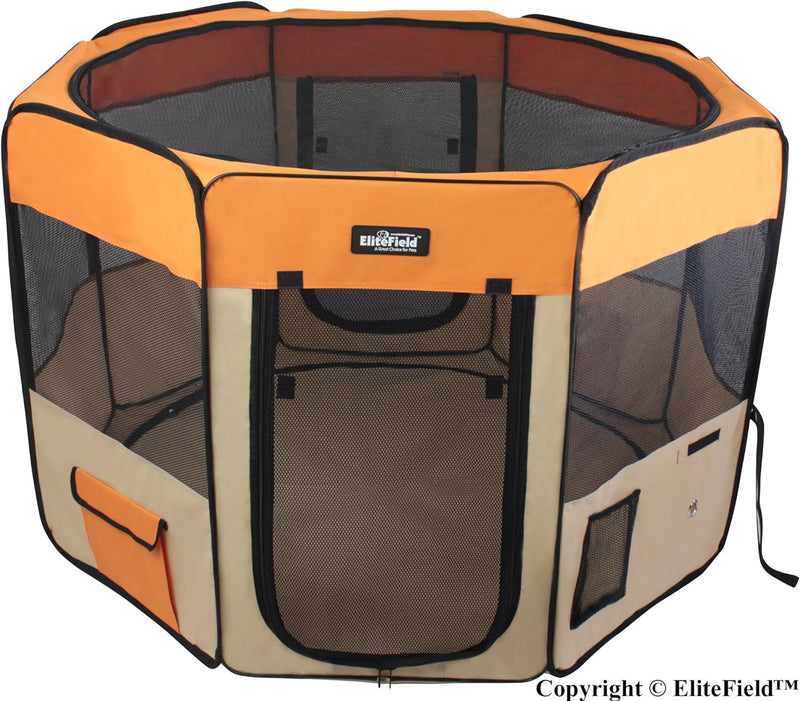 Elitefield Soft Pet Playpen - 2 Door - 2 Year Warranty - Multiple Sizes  Colors - 48x48x32