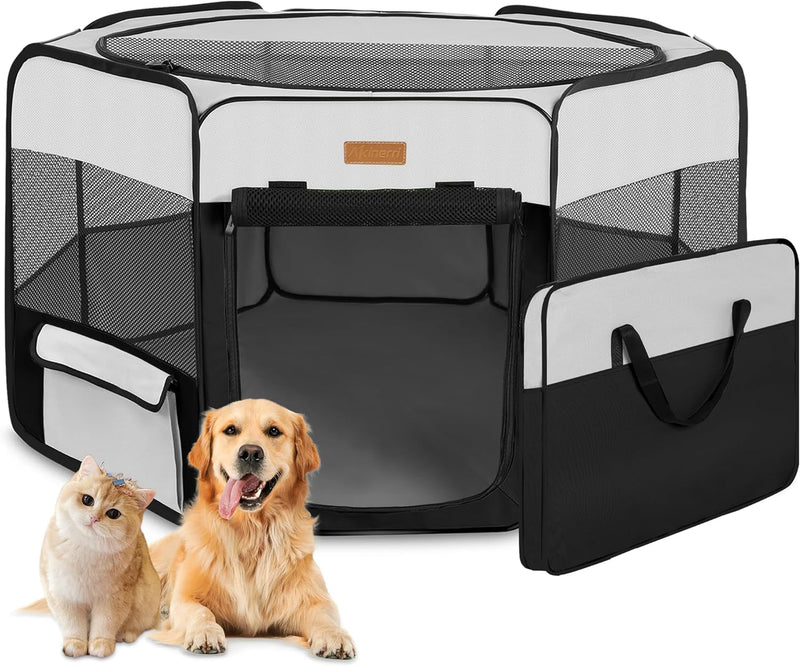 Portable Dog Playpen for IndoorOutdoor Use - Large-Capacity and Foldable