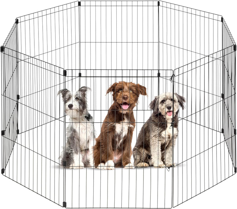 IRIS USA 24 Exercise 4-Panel Pet Playpen Black