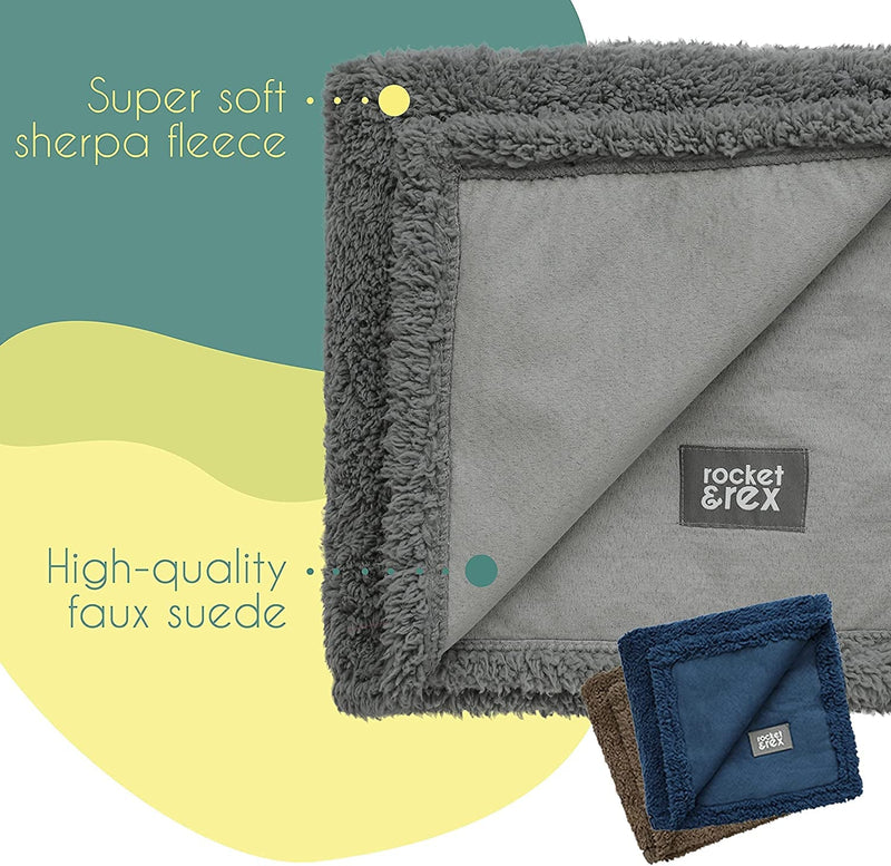XL Waterproof Dog Blanket for Big Dogs - Reversible Soft Fleece Fabric Protects Bed Couch Sofa