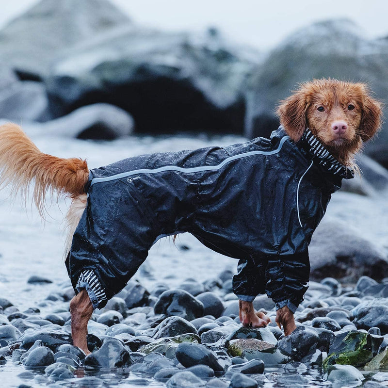 Hurtta Downpour Suit Raven 10M - Weatherproof Dog Coat for Rain and Snow