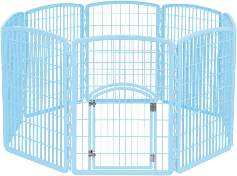 IRIS Exercise Playpen with Door - 82 Panels 34 Inch Gray