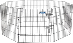 Petmate 8-Panel Exercise Pen with Step-Through Door - 30x24 Black