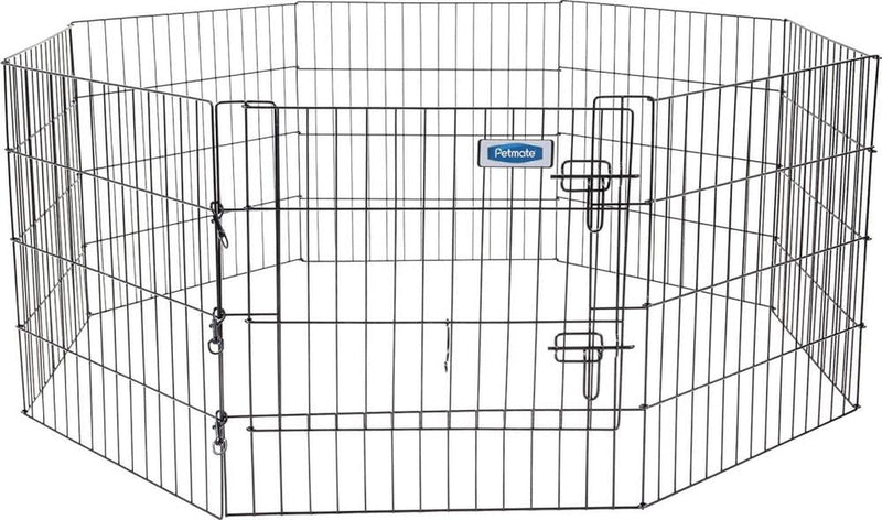 Petmate 8-Panel Exercise Pen with Step-Through Door - 30x24 Black