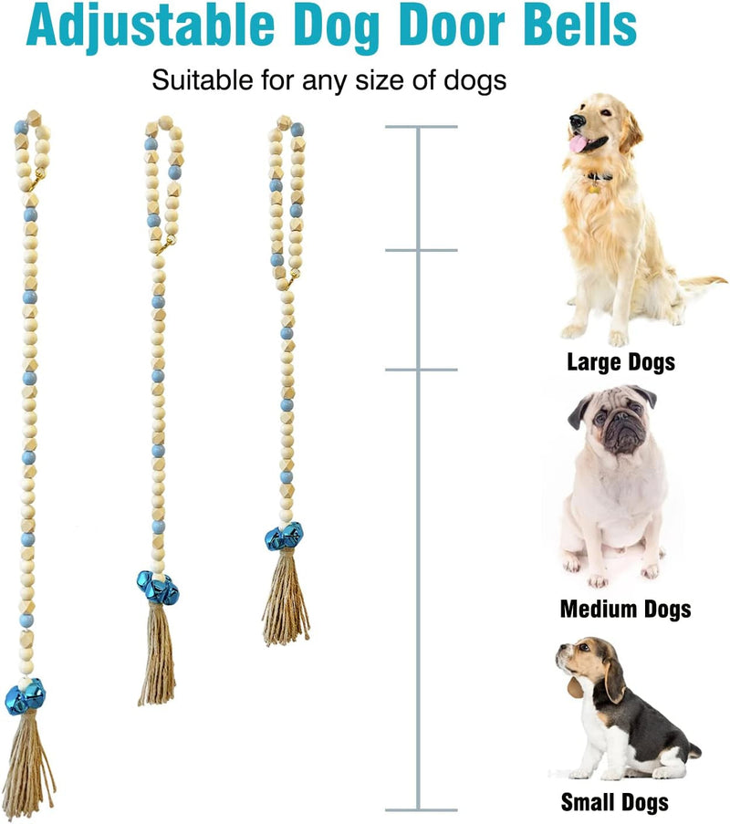 Adjustable Dog Door Bells - Potty Training for Dogs and Puppies - Large White Beaded