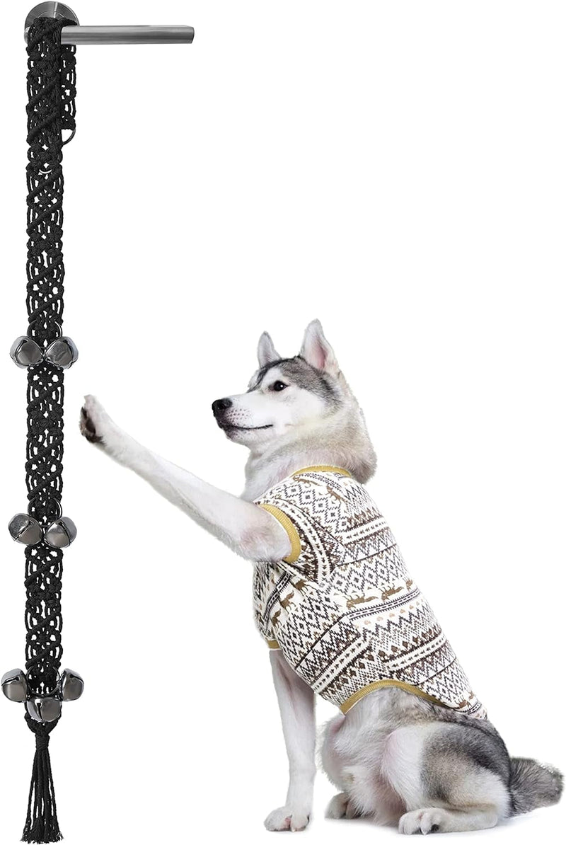 Adjustable Dog Doorbell - Handmade Macrame Bells for Potty Training and Easy Door Access