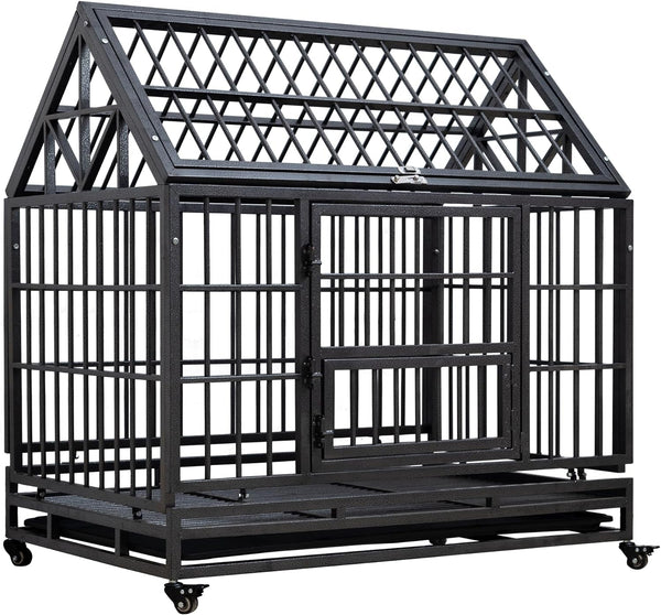 Heavy Duty 42 HITTITE Dog Crate for High Anxiety Dogs - 3 Door XL XXL Sizes