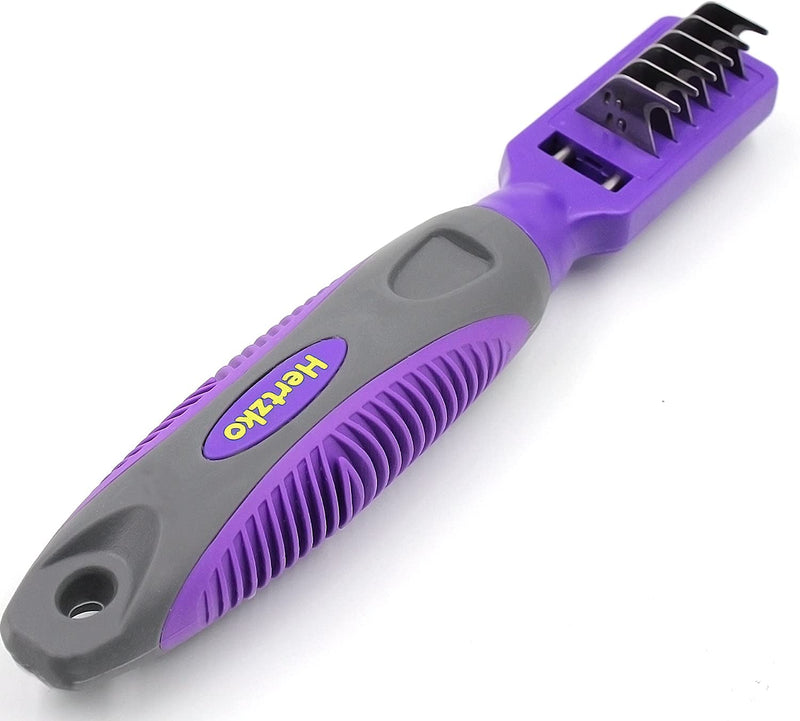 Hertzko Pet Undercoat Dematting Comb for Dogs Cats - Dematting Rake for Dogs Cats, Dog Rake Brush - Deshedding Tool Great for Cutting and Removing Dead, Matted or Knotted Hair, Shedding Combs