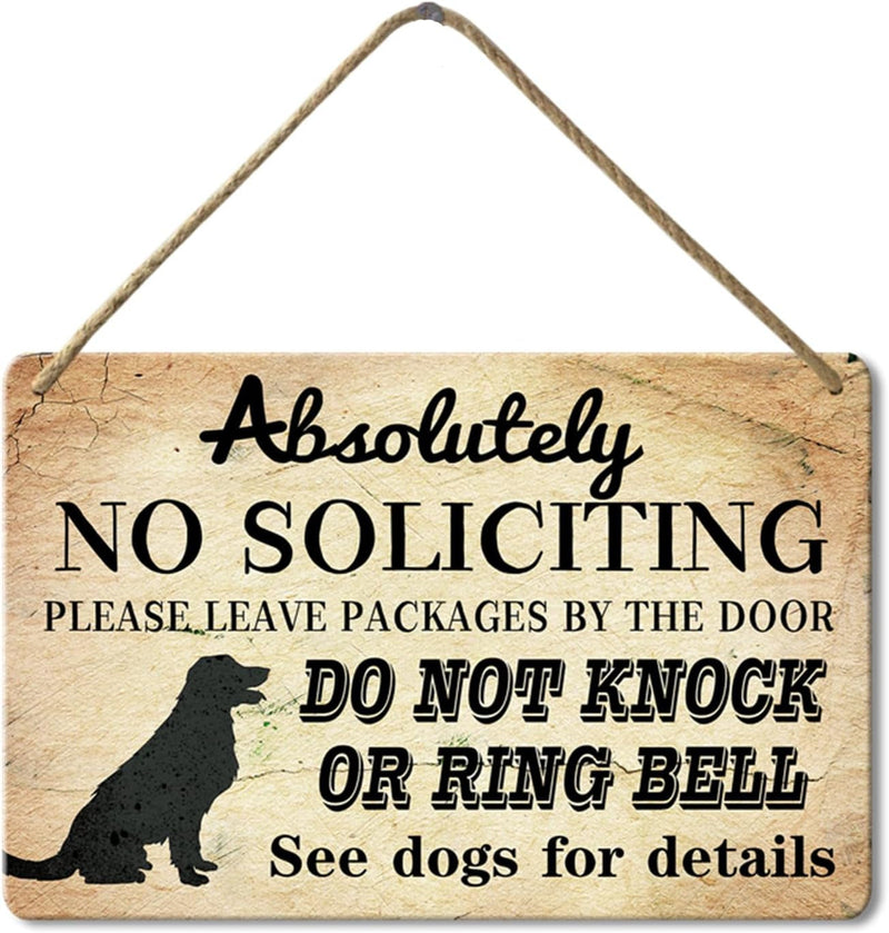 Do Not Disturb Signs for Home - Funny Dog Doorbell  Sleeping Signs 12x8 inches