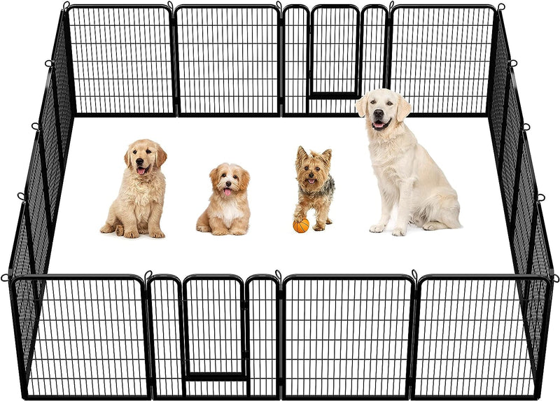 16-Panel Foldable Dog Playpen - Outdoor Fence for Various Animals - Durable 32x32 Inches