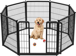 32 Heavy Duty Dog Playpen - IndoorOutdoor Use - 8 Panels - 32 Height - for Puppies and Small Dogs