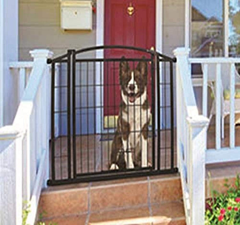 Output Carlson 3-in-1 Extra Tall Outdoor Pet Gate with Small Pet Door - Black