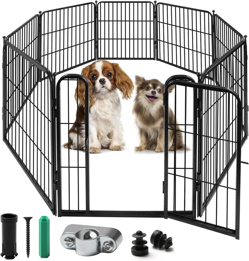 Comsaf Dog Playpen - 32 Height - 8 Panels - Metal Fence - Portable  Easy-Carry - OutdoorIndoor Pet Pen for LargeMediumSmall Dogs