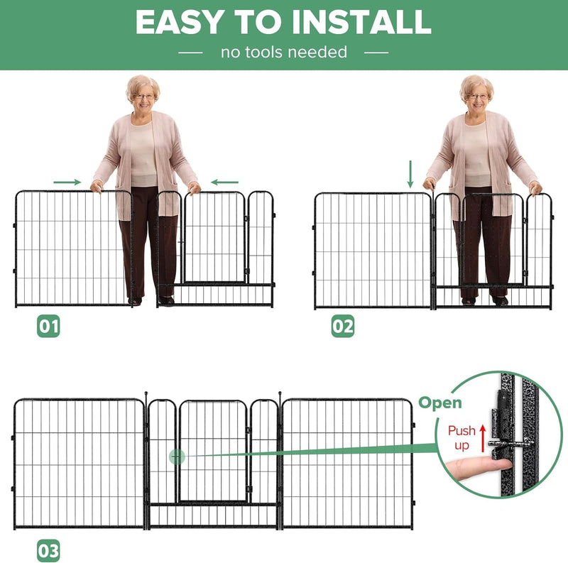 Indoor Metal Dog Playpen for Dogs - Portable Exercise Fence