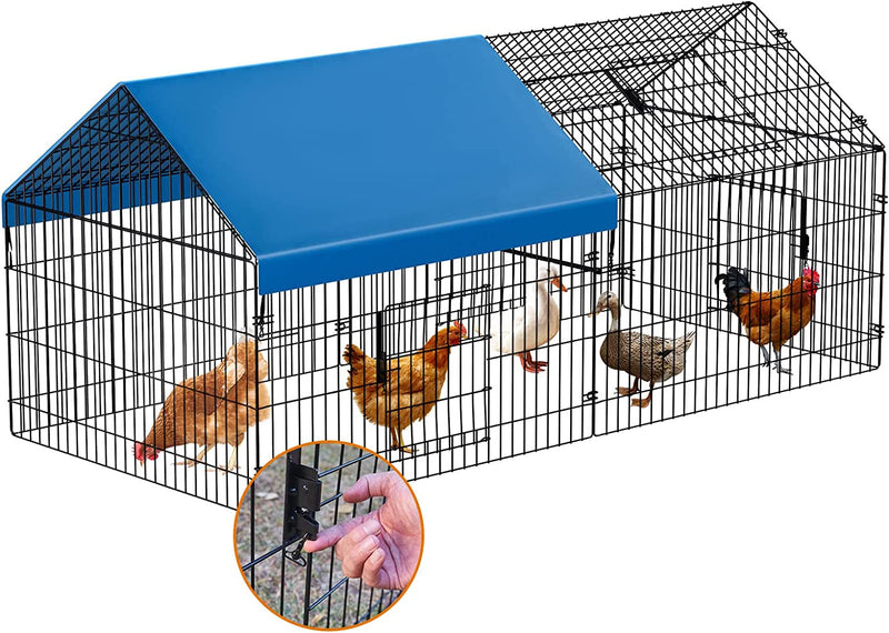 Metal Chicken Coop with Cover - 86x40x39