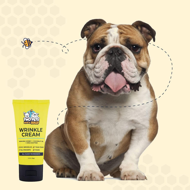 Wrinkle Paste for Bulldogs (2Oz)+Wrinkle Wipes French Bulldog(50Wipes)-Say Bye to Rash on French & English Bulldog,Pug. Wrinkle Wipes English Bulldog anti Itch Treatment for Wrinkles,Paw, Tail Pockets