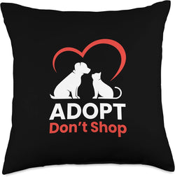 Cat and Dog Adopt Throw Pillow - 18x18 Multicolor