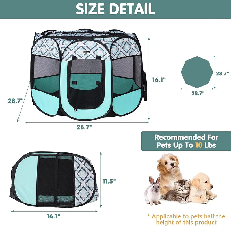 Foldable Pet Playpen - IndoorOutdoor - SmallMedium - 29 x 29 x 16