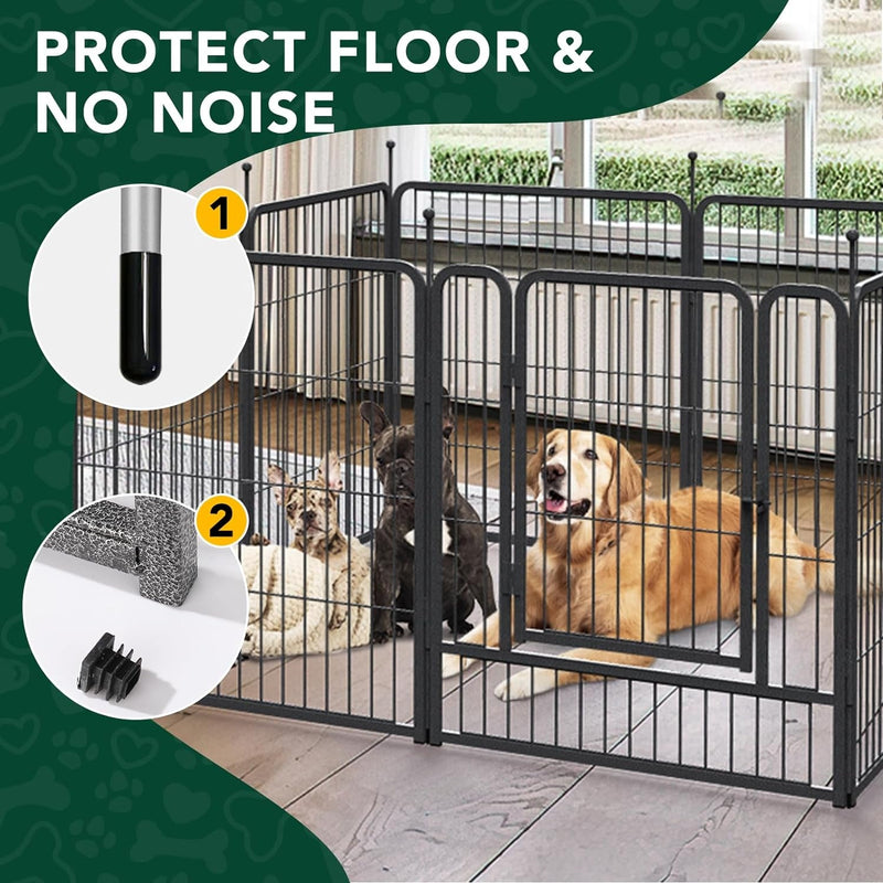 8-Panel IndoorOutdoor Dog Playpen - 32H Metal Fence for LargeMediumSmall Dogs