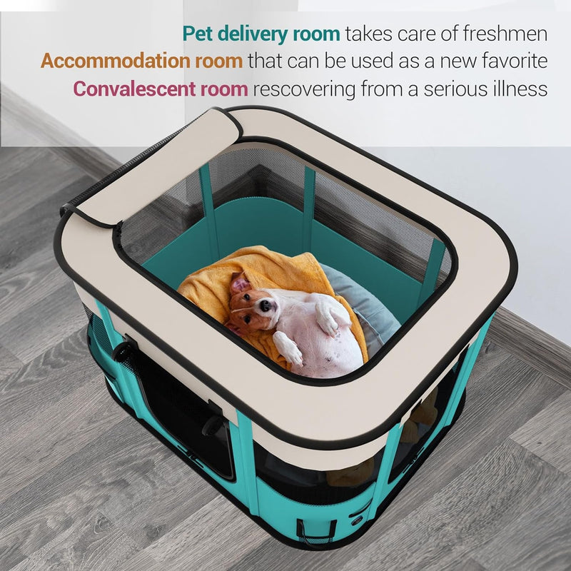 Foldable Playpen for Dogs and Cats - Portable Pet Kennel Tent