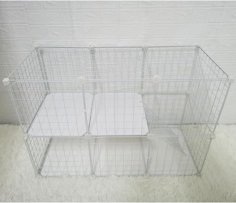 Indoor DIY Cat Playpen Metal Wire Kennel - Detachable Cat Cage