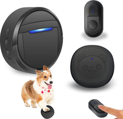 Wireless Dog Doorbell for Potty Training - 1 Receiver  2 Transmitters 2 Ringtones for Owner and Pet - Waterproof Chime