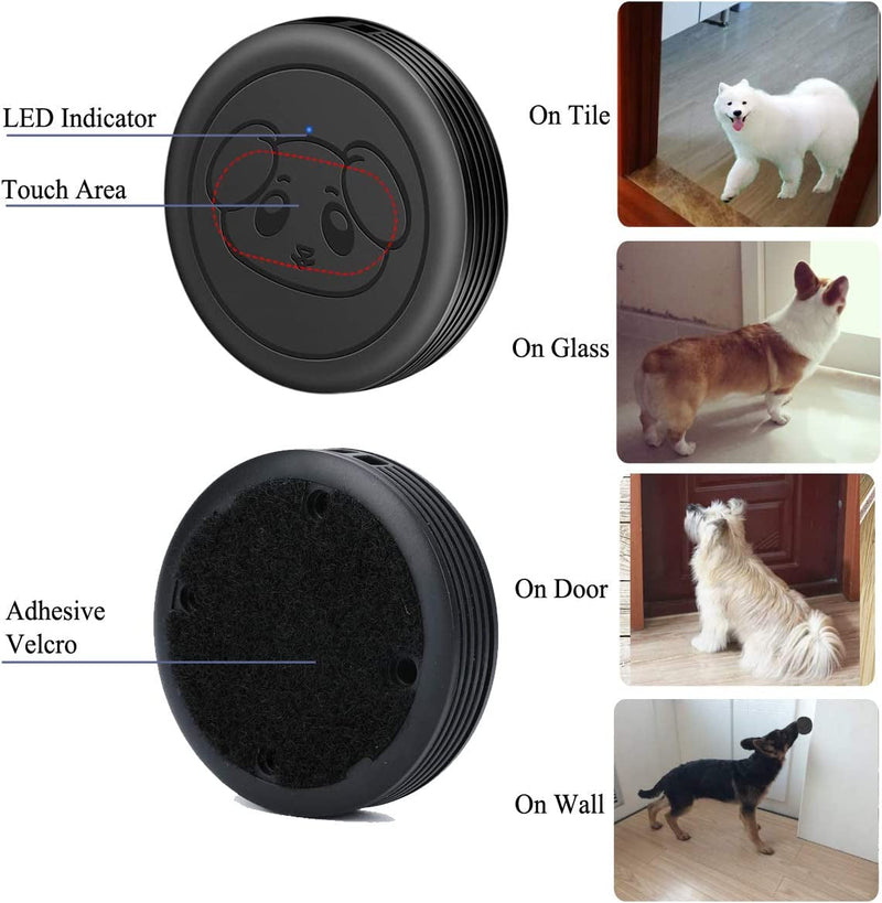 Wireless Dog Doorbell Training System - 2 Receivers 3 Transmitters Waterproof Buttons